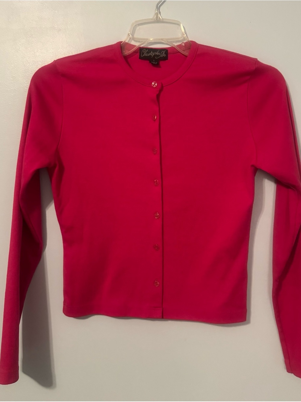 Christopher Ari Bright Fuchsia Button-Front Long Sleeve Top